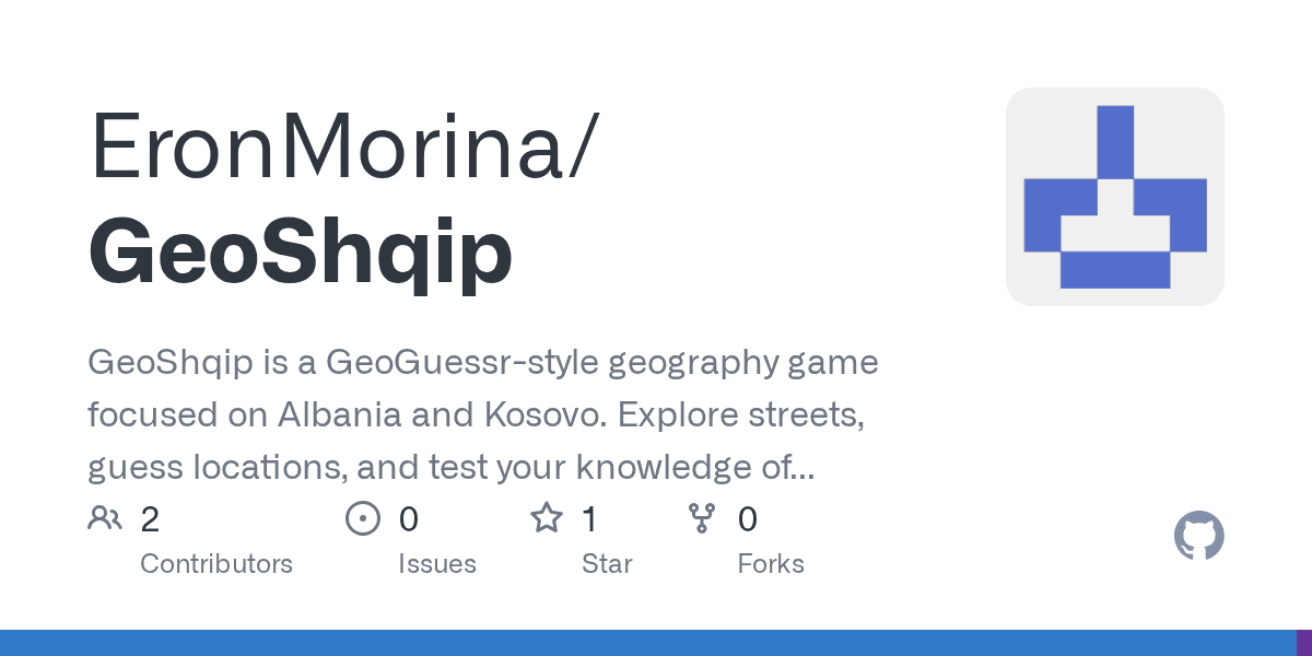 GitHub repository card for GeoShqip